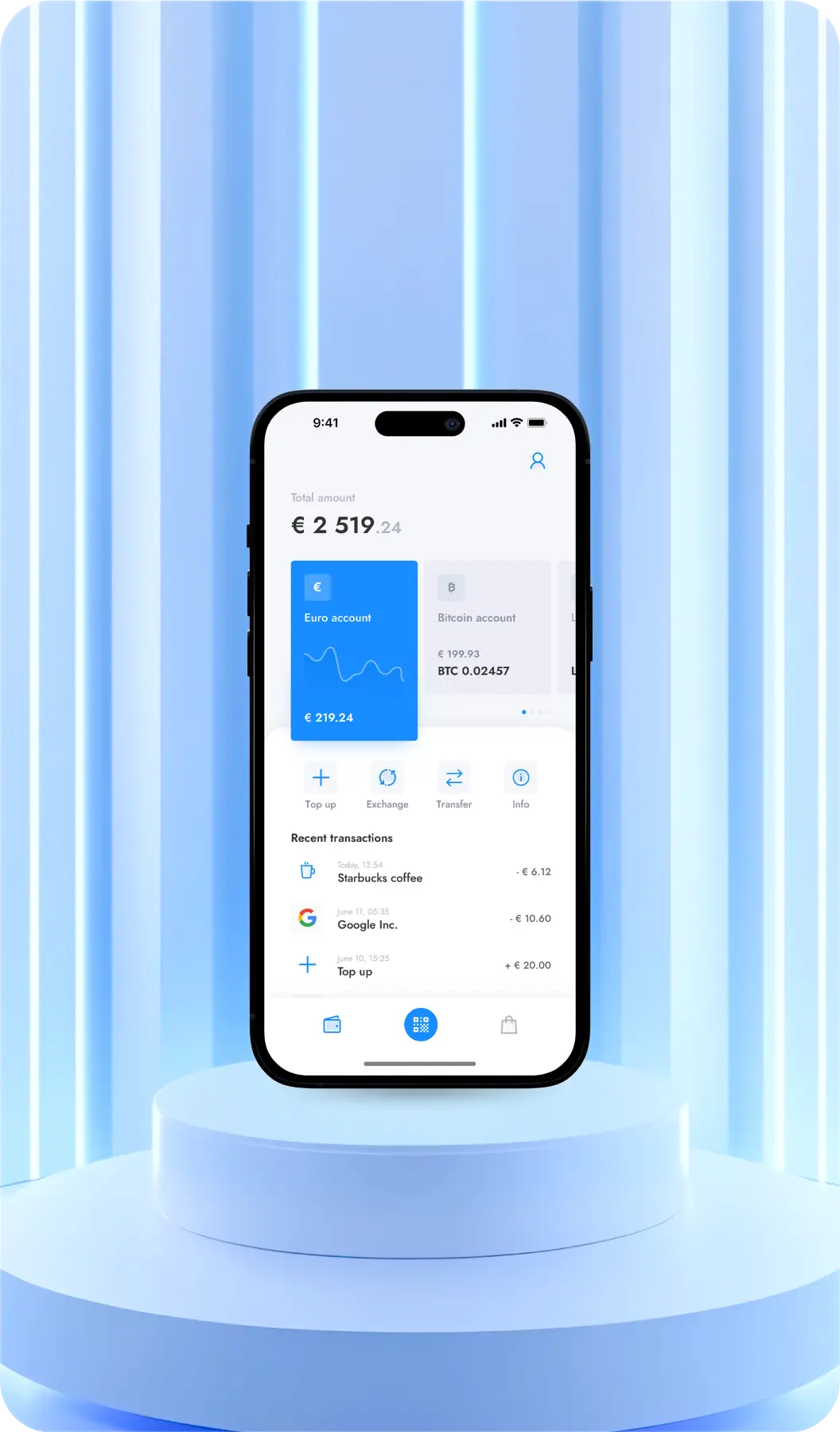 Crypto wallet fintech UX/UI design