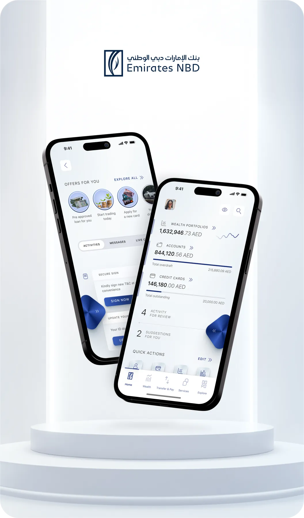 Emirates NBD digital banking ecosystem UX/UI design