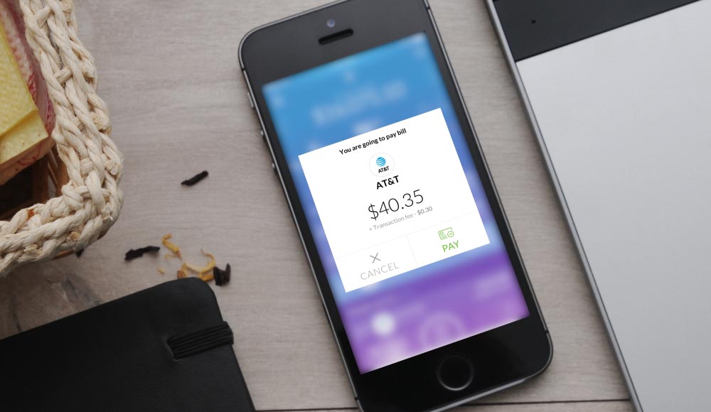 fintech app design pay bills